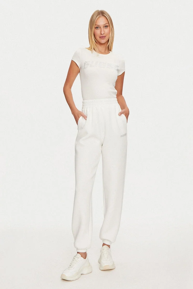 Guess Kiara Kadın Krem Aktif Regular Fit T-Shirt V4BI16KCIV1-G6K5