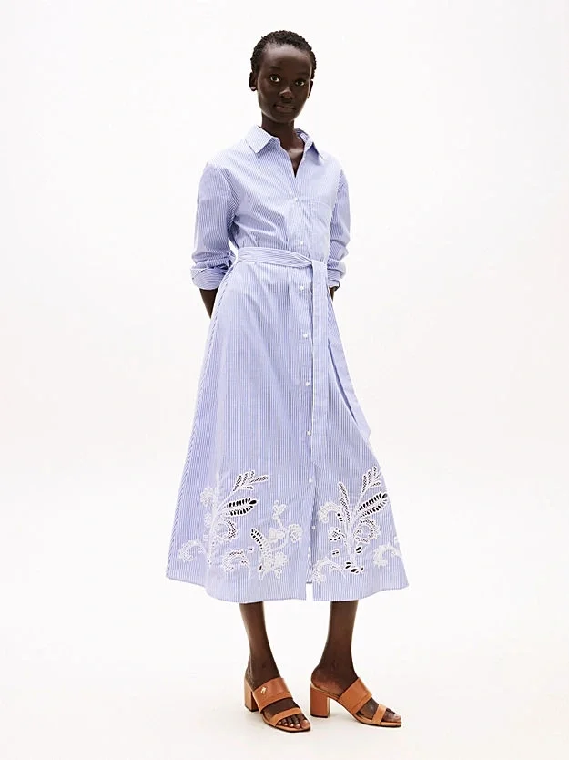 Tommy Hilfiger LEATHER & SUEDE BLOCK HEEL MULE Kadın Terlik FW0FW08530GPA