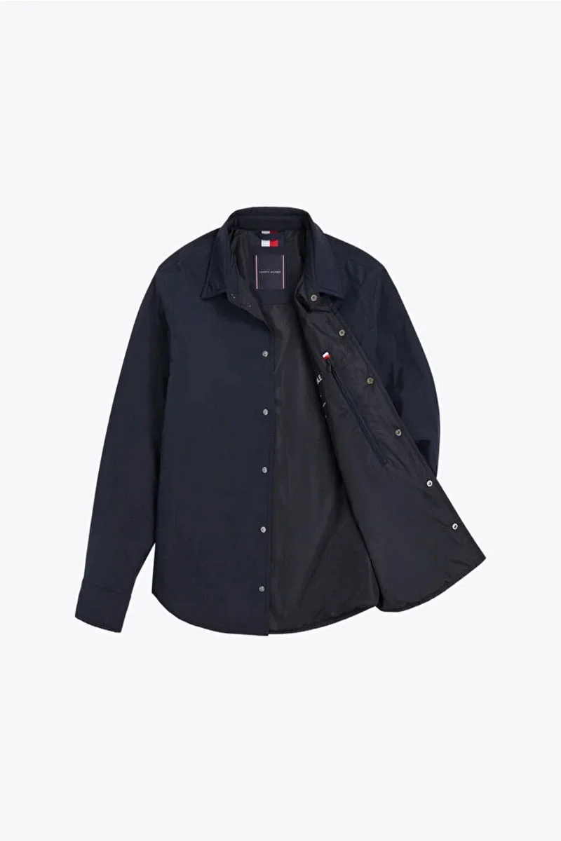 Tommy Hilfiger LW PACKABLE SHIRT JACKET Erkek lacivert Ceket MW0MW37629DW5