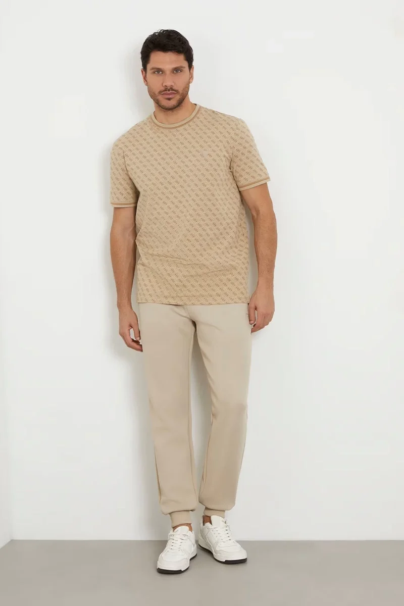 Guess Marshall Erkek Bej Aktif Regular Fit T-Shirt Z2YI05J1314-P13W