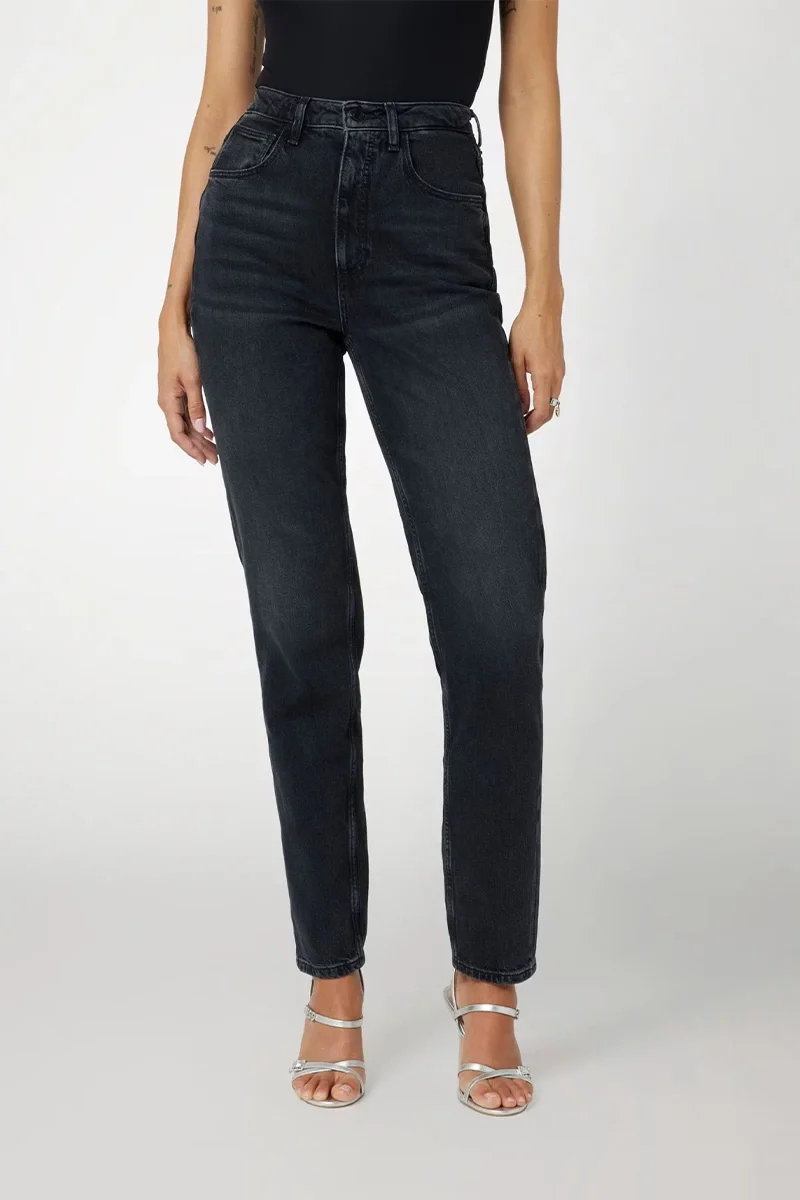 Guess Mom Kadın Siyah Relaxed Fit Jean W2YA21D4QD1-AUBK