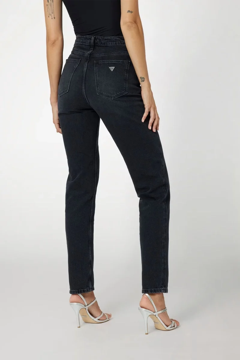 Guess Mom Kadın Siyah Relaxed Fit Jean W2YA21D4QD1-AUBK