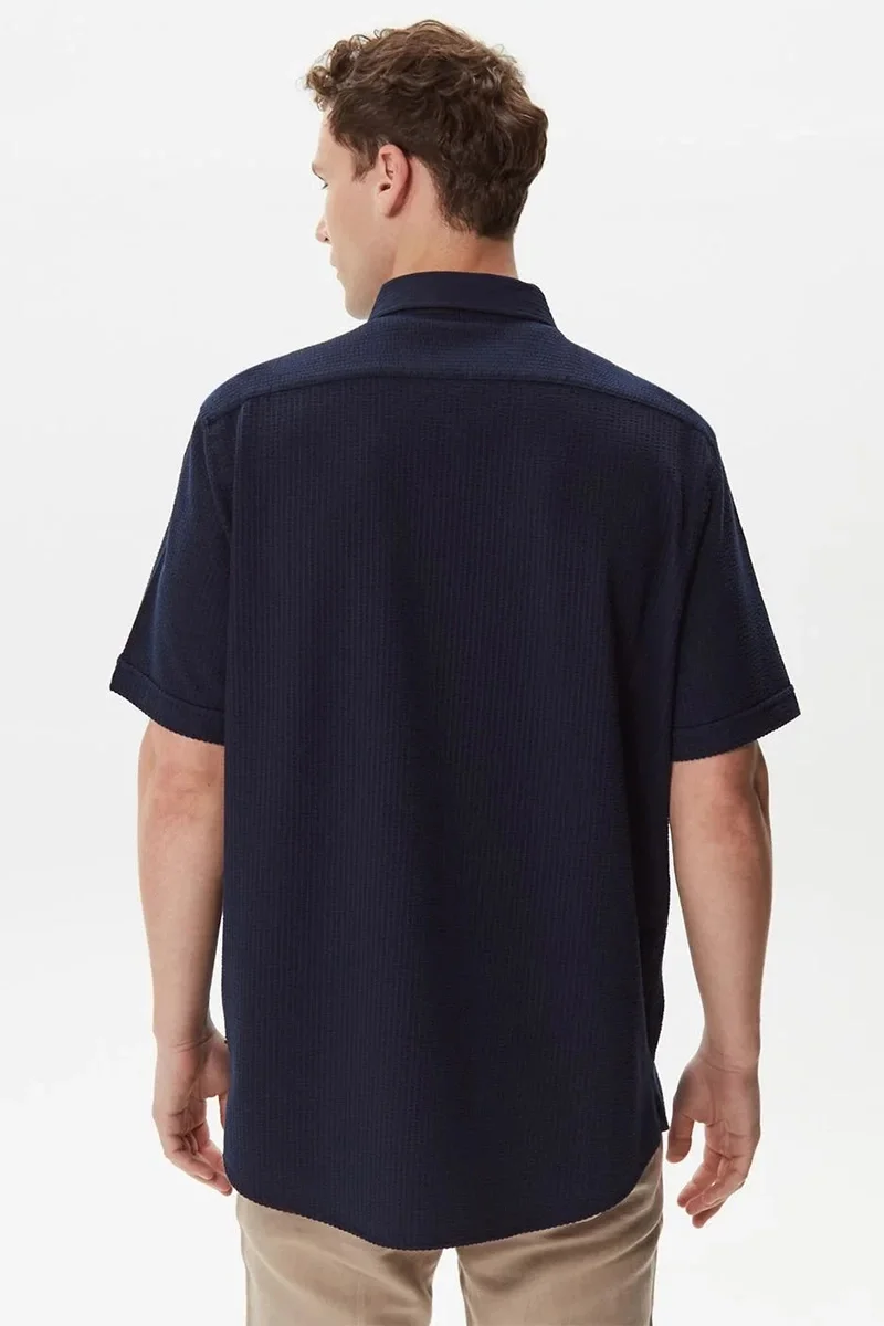 Nautica Nautica Erkek Lacivert Classic fit Kısa Kollu Gömlek Erkek Lacivert Gömlek W35416T.4NV