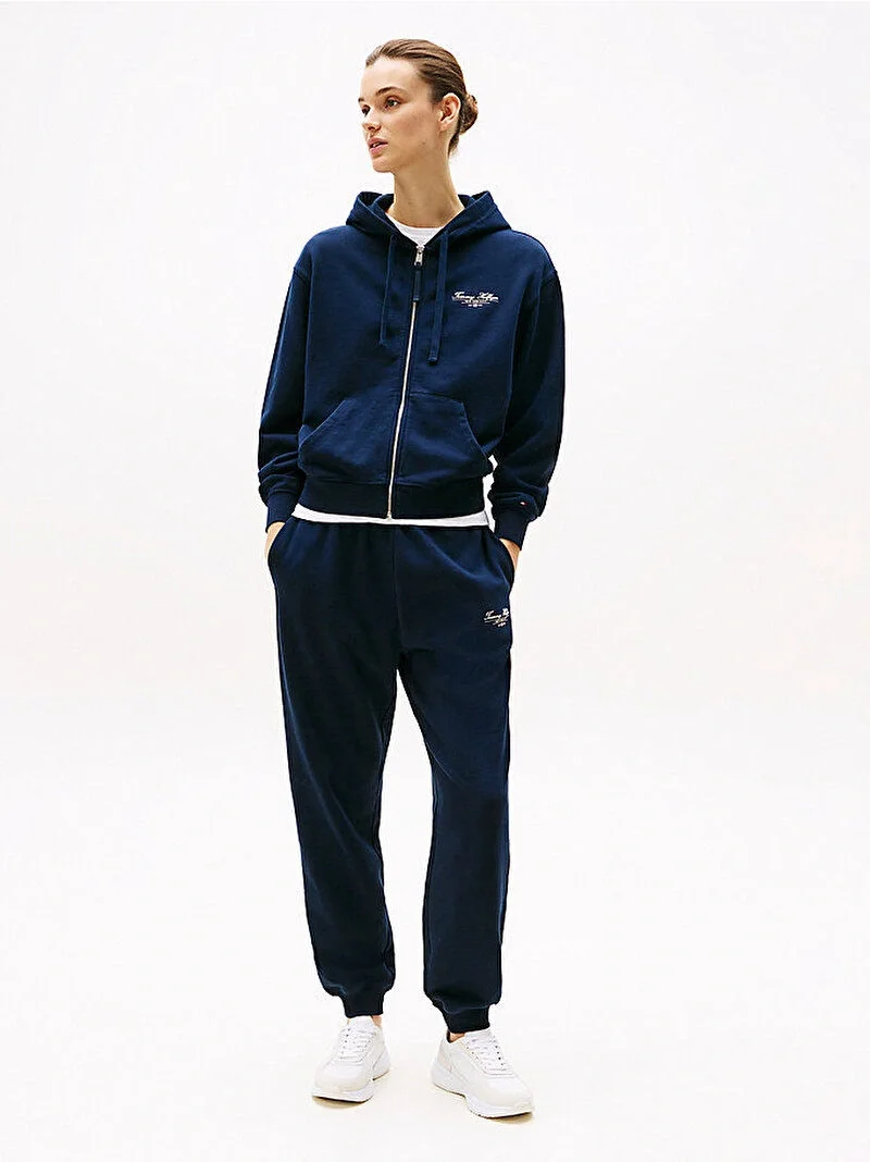 Tommy Hilfiger REG SCRIPT ZIP HOODIE Kadın  Eşofman Üstü WW0WW44632C1G