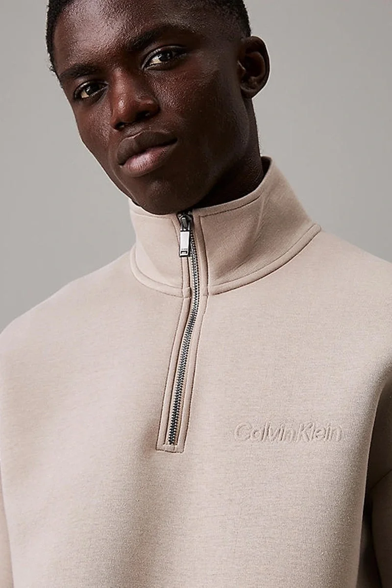 Calvin Klein SPACER EMBOSSED LOGO Q-ZIP Erkek  Sweatshirt K10K114271-RAJ