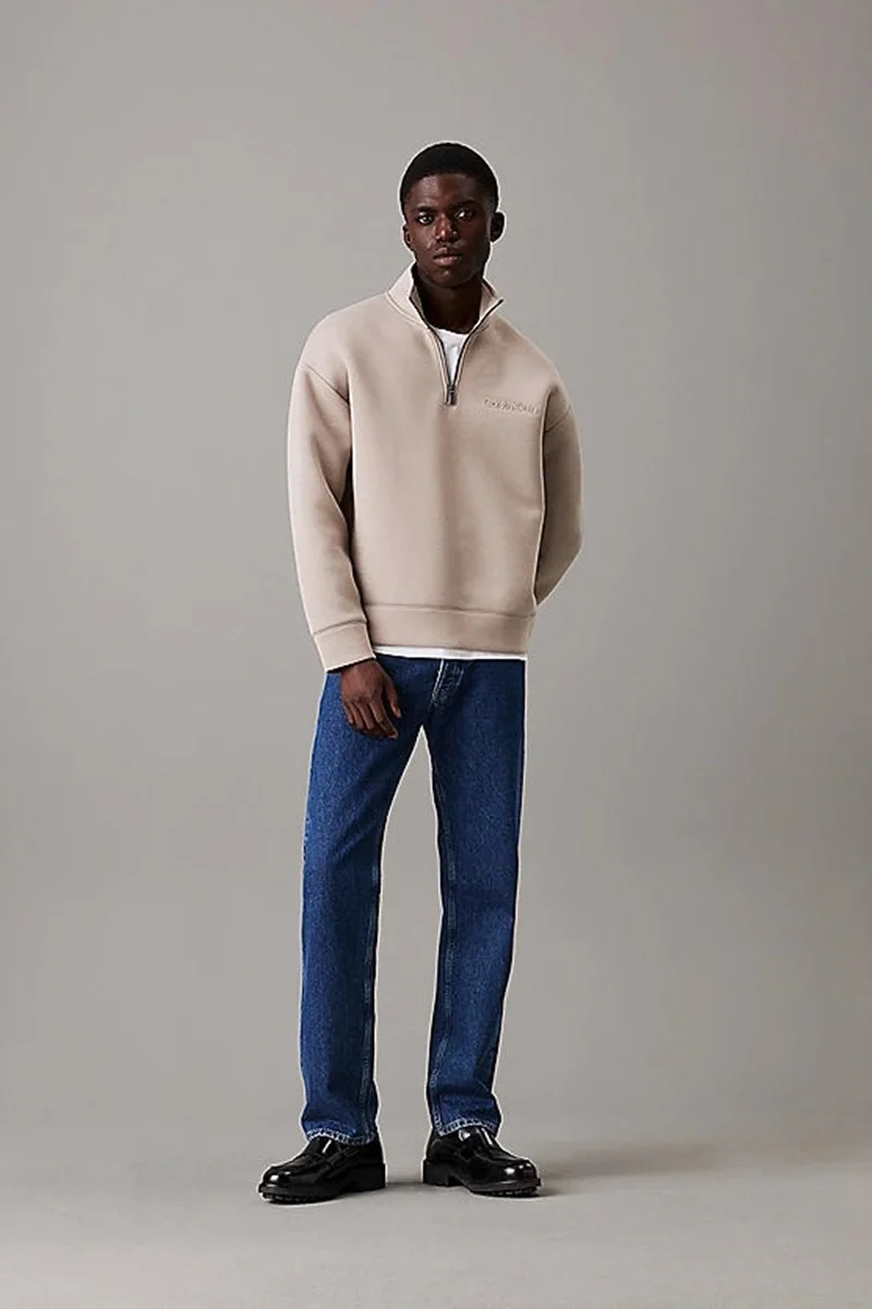 Calvin Klein SPACER EMBOSSED LOGO Q-ZIP Erkek  Sweatshirt K10K114271-RAJ