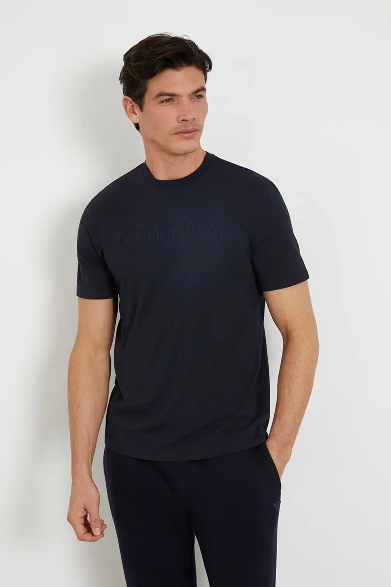 Guess Alphy Erkek Lacivert Aktif Regular Fit T-Shirt Z2YI11J1314-DPM