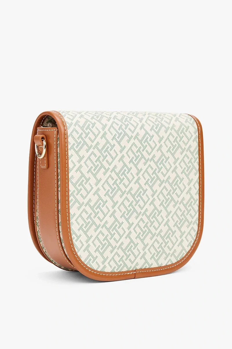 Tommy Hilfiger TH MONOPLAY LEATHER SADDLE BAG Kadın YEŞİL Çapraz Çantaı AW0AW17414L3H