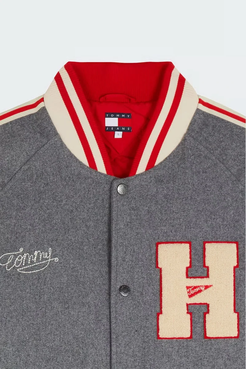 Tommy Hilfiger TJM WOOL VARSITY BOMBER Erkek gri Ceket DM0DM21268P0U