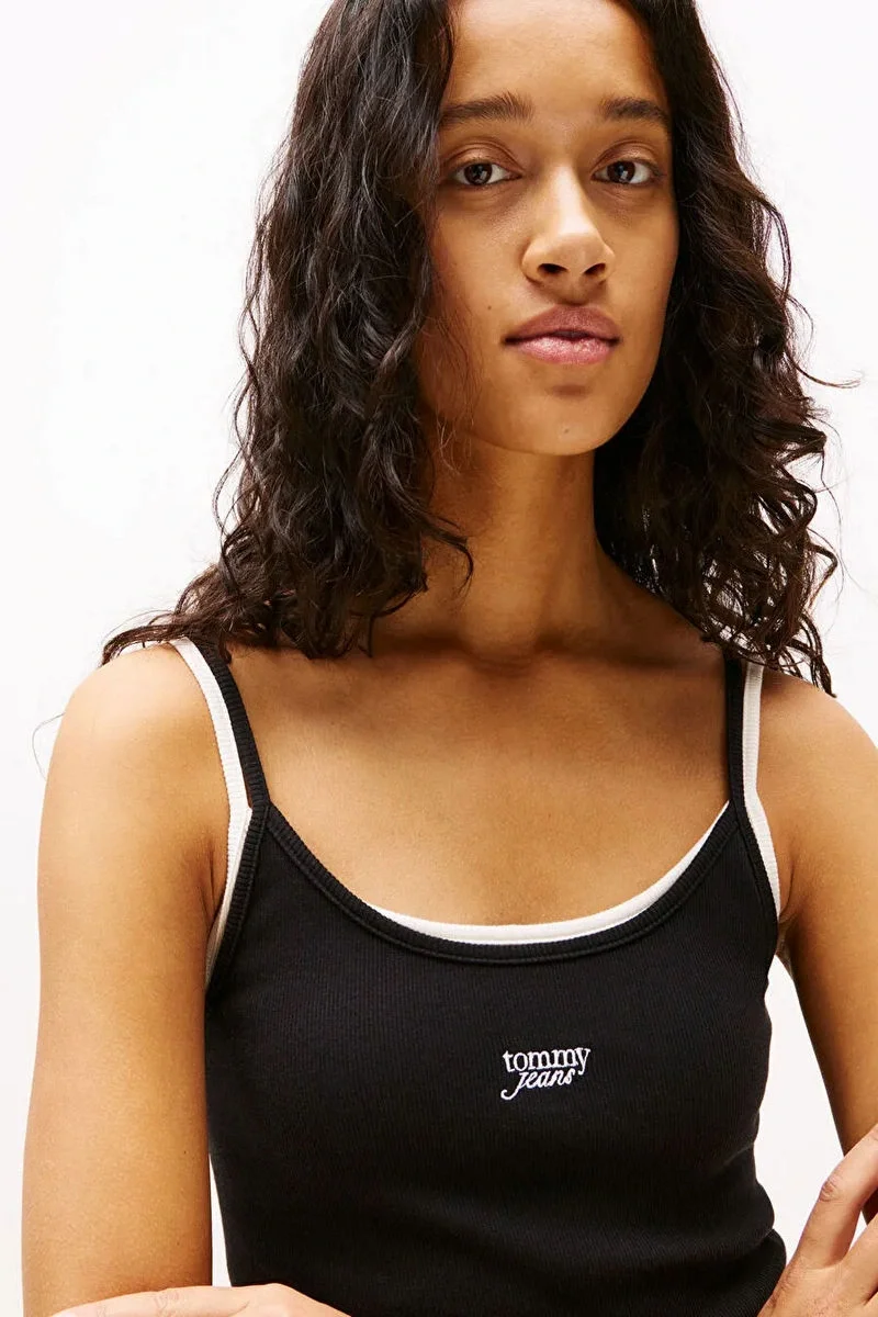 Tommy Hilfiger TJW SCRIPT STRAP MIDI DRESS EXT Kadın  Elbise DW0DW20330BDS