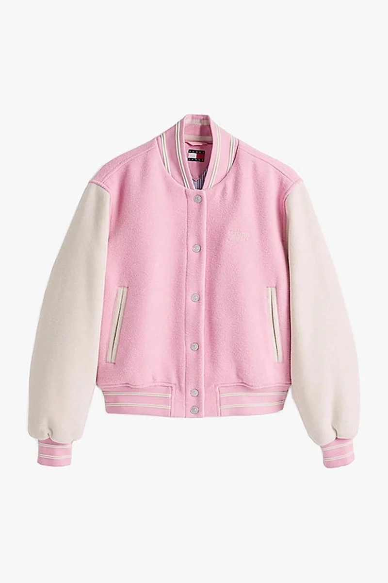 Tommy Hilfiger TJW WOOL VARSITY JACKET EXT Kadın pembe Ceket DW0DW19320TPF