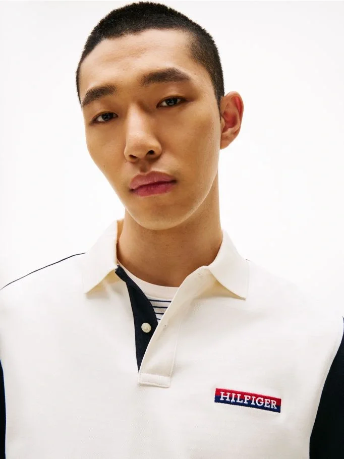 Tommy Hilfiger ARCHIVE COLORBLOCK POLO Erkek Beyaz T-shirt MW0MW405910FA