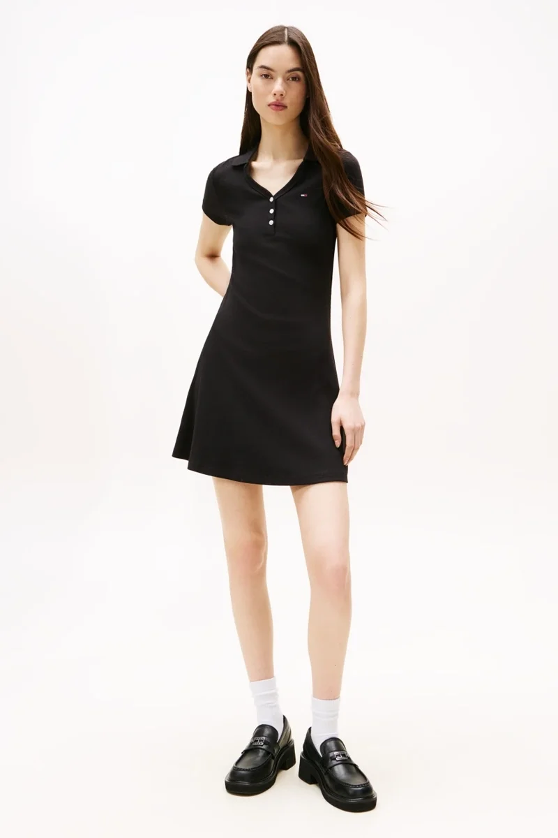 Tommy Hilfiger Denim Essentials Kadın Siyah Elbise DW0DW21172BDS