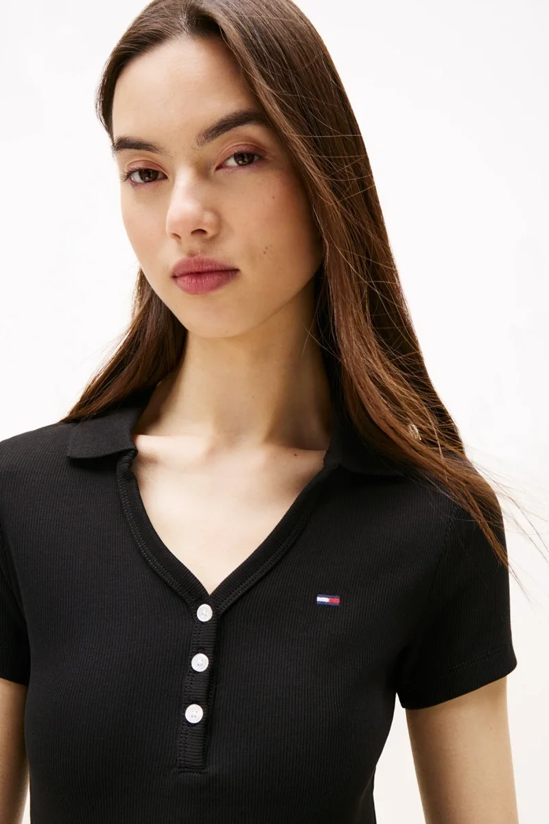 Tommy Hilfiger Denim Essentials Kadın Siyah Elbise DW0DW21172BDS