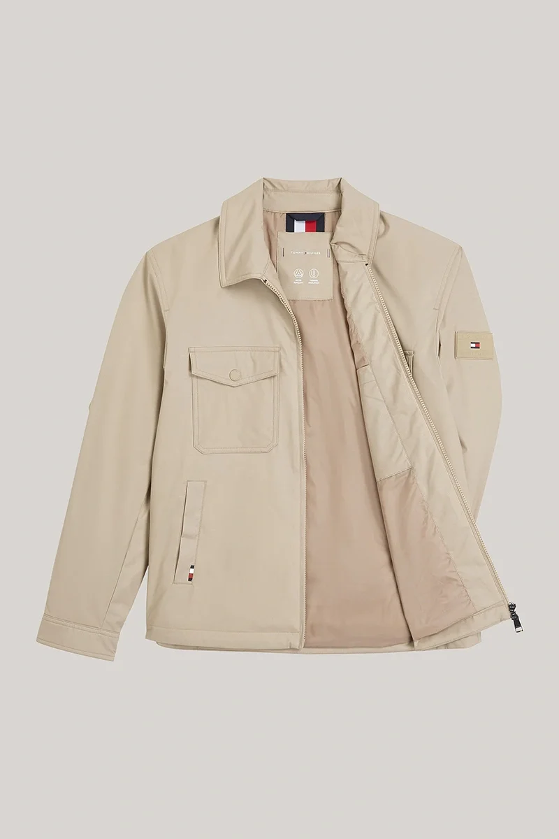 Tommy Hilfiger PADDED SHIRT JACKET Erkek bej Ceket MW0MW37646RBT