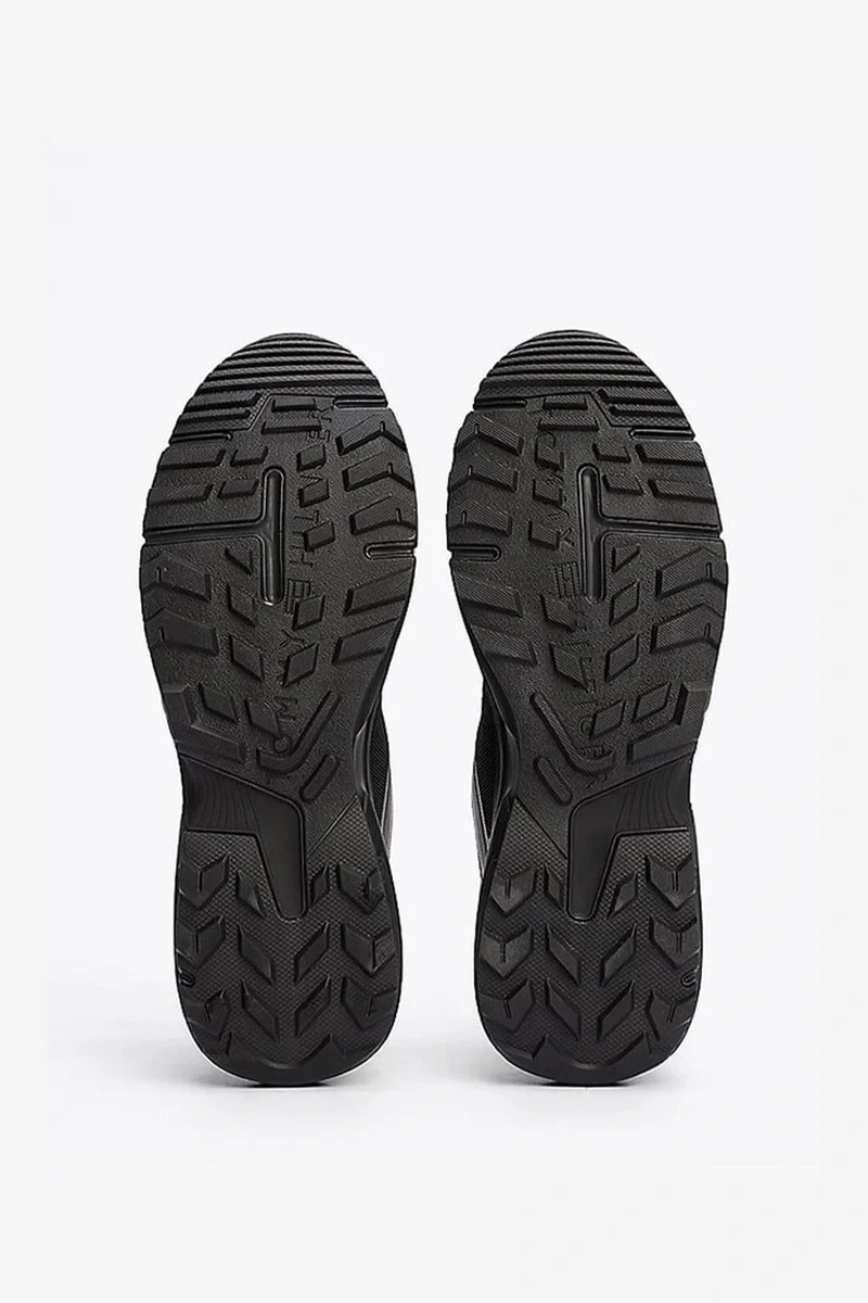 Tommy Hilfiger M RUNNER TECH KNIT LTH MIX Erkek siyah Sneaker FM0FM05344BDS