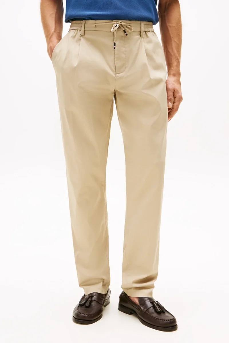 Tommy Hilfiger Erkek Harlem Tech Twill Beyaz Pantolon MW0MW39702RBT