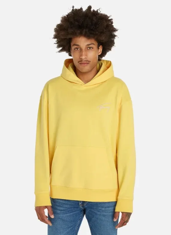 Tommy Hilfiger TJM RLX SIGNATURE HOODIE EXT Erkek Sarı Sweatshirt DM0DM17990ZHO