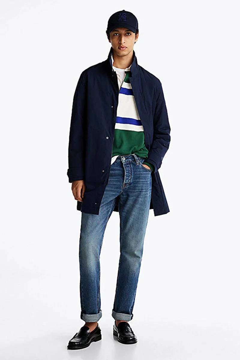 Tommy Hilfiger LW PACKABLE CARCOAT Erkek lacivert Mont MW0MW37651DW5