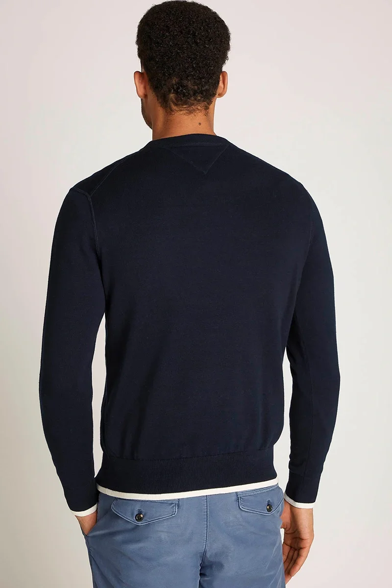 Tommy Hilfiger GRAPHIC  COTTON CREW Erkek lacivert Sweatshirt MW0MW38336DW5