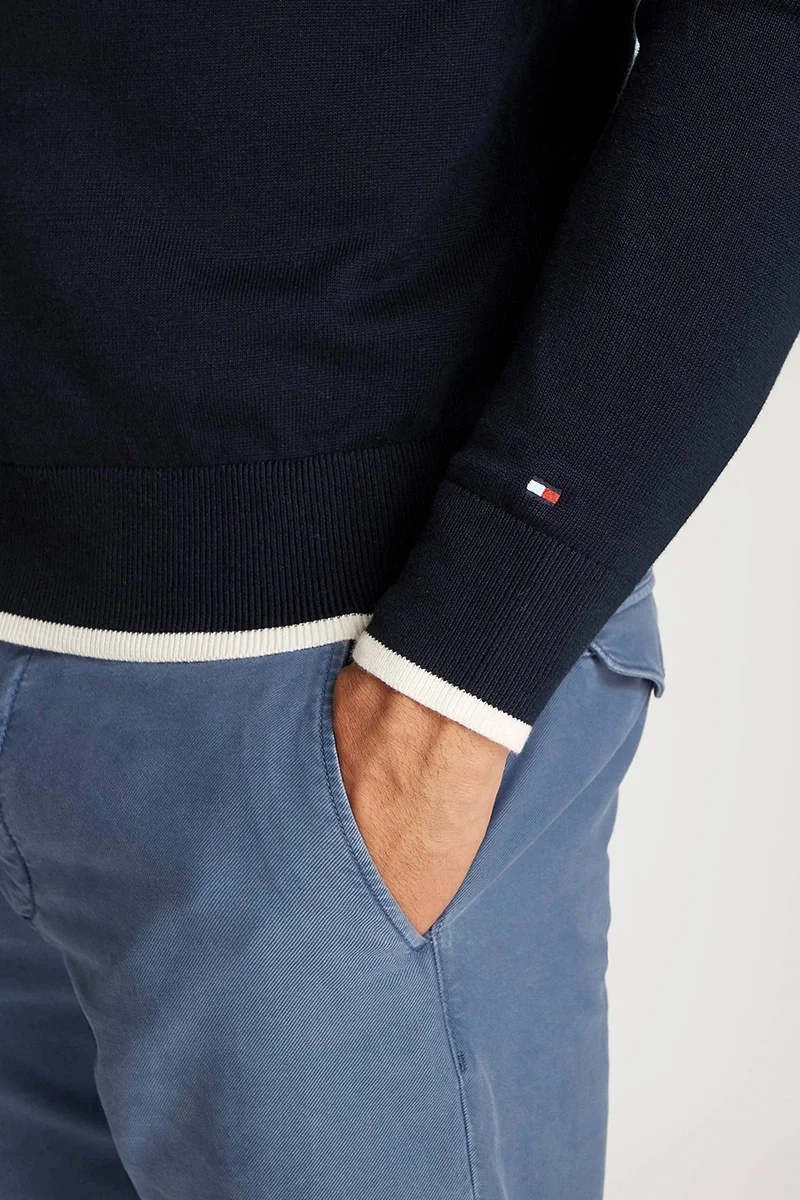 Tommy Hilfiger GRAPHIC  COTTON CREW Erkek lacivert Sweatshirt MW0MW38336DW5