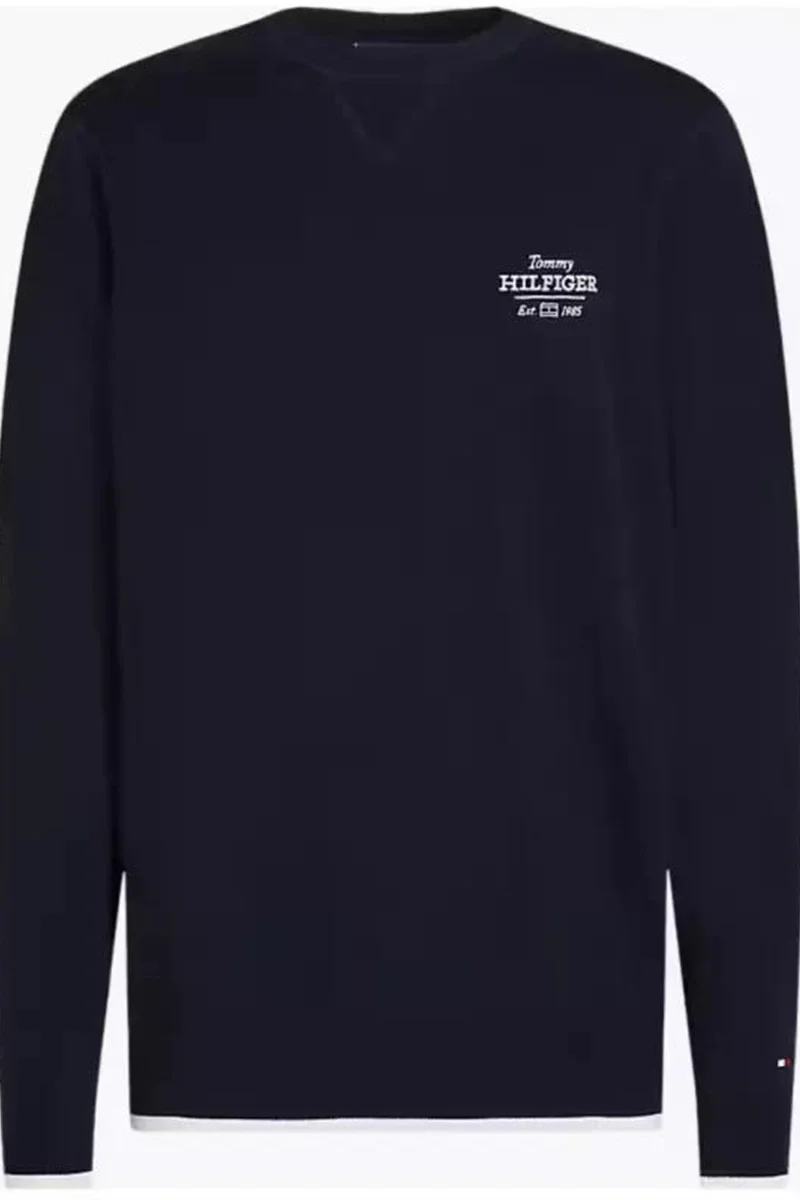 Tommy Hilfiger GRAPHIC  COTTON CREW Erkek lacivert Sweatshirt MW0MW38336DW5