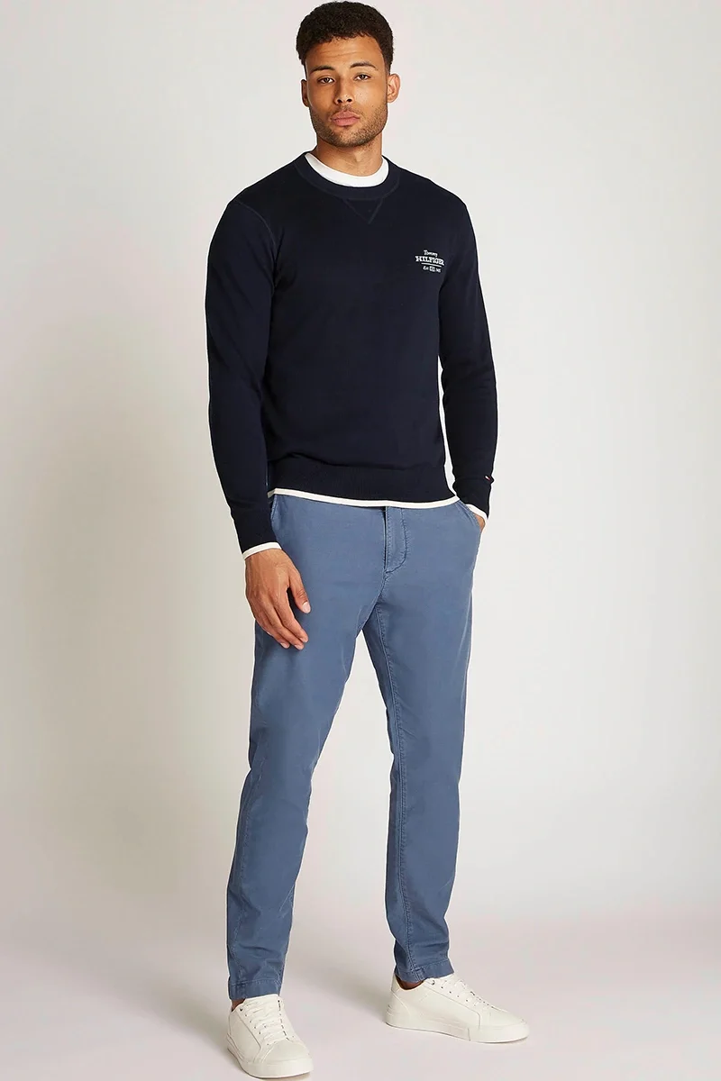 Tommy Hilfiger GRAPHIC  COTTON CREW Erkek lacivert Sweatshirt MW0MW38336DW5