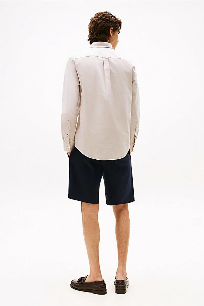 Tommy Hilfiger Erkek Normal Kesim Düz Renk Heritage Oxford Beyaz Gömlek MW0MW35774RBC