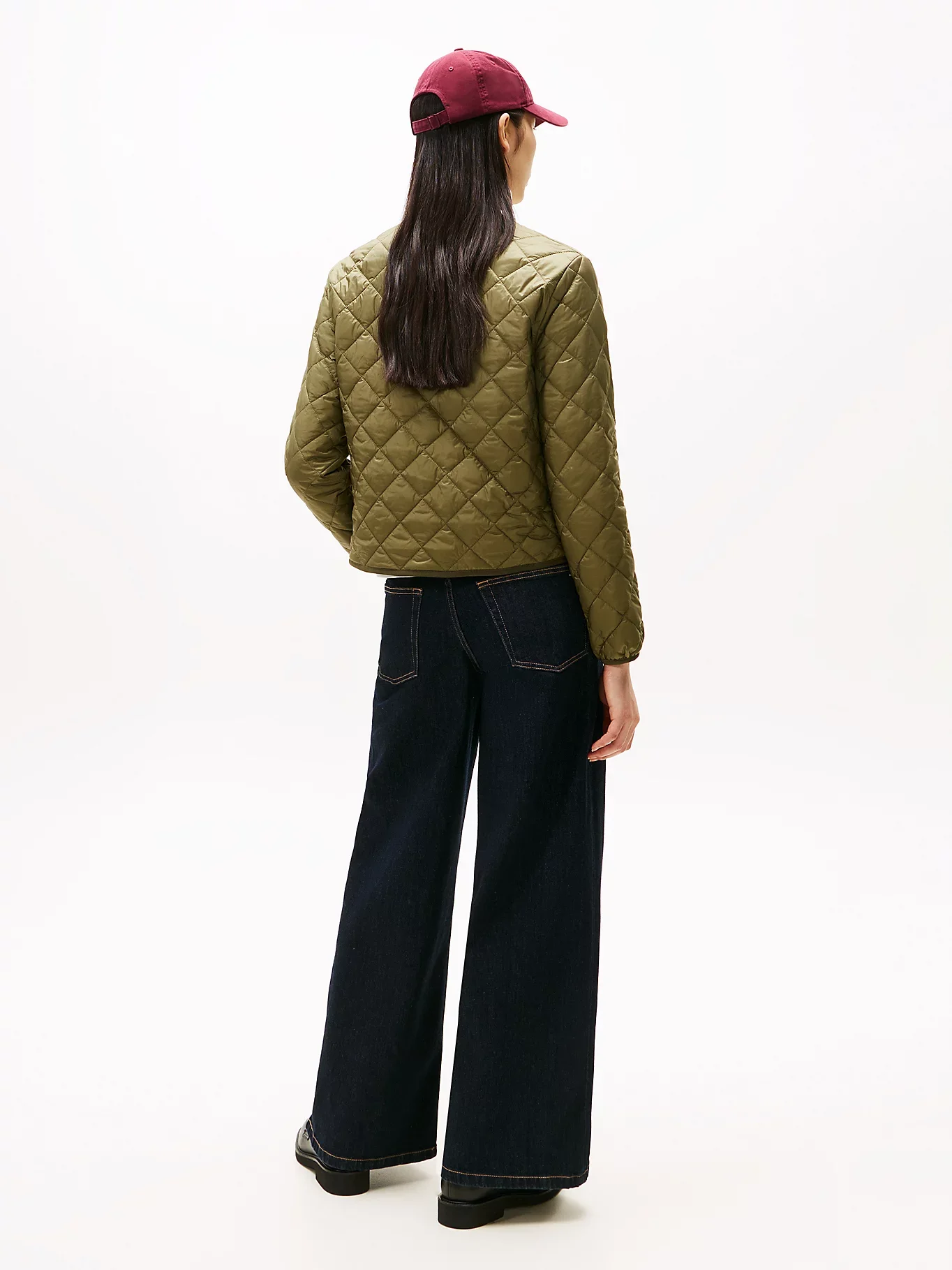 Tommy Hilfiger Hafif Dolgulu Normal Kesim Kapitone Kadın Yeşil Ceket WW0WW47290MSH