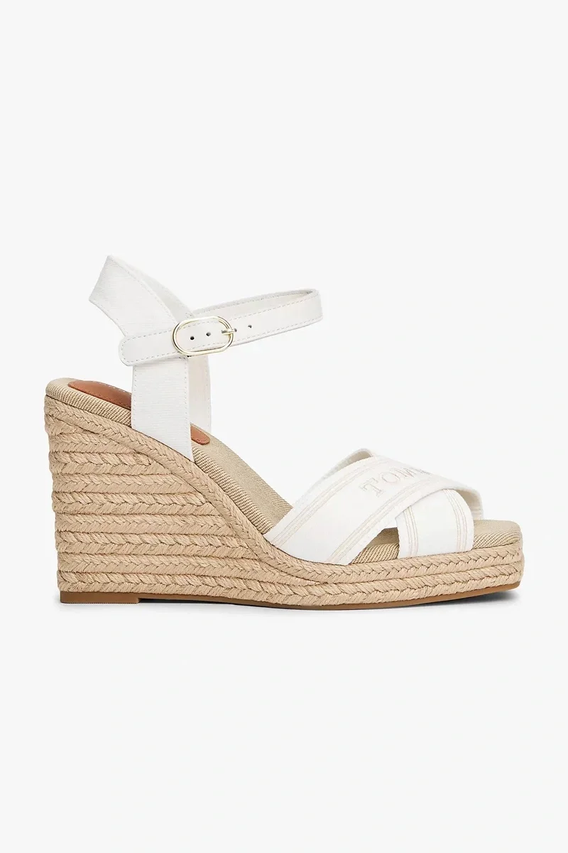 Tommy Hilfiger TOMMY HILFIGER ESPAD HIGH WEDGE Kadın  Sandalet FW0FW08668YBL
