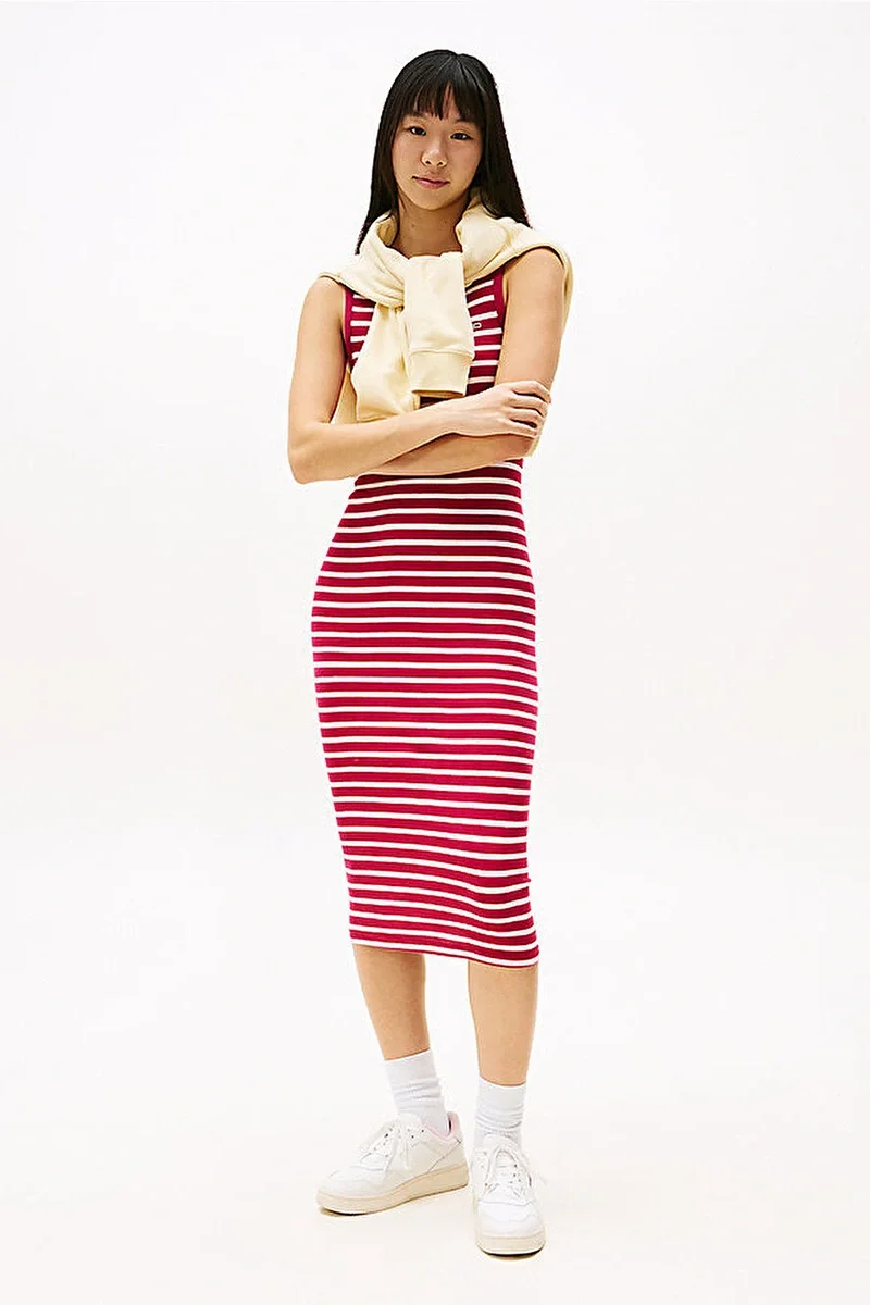 Tommy Hilfiger TJW BUTTON TANK DRESS Kadın  Elbise DW0DW19477XIP