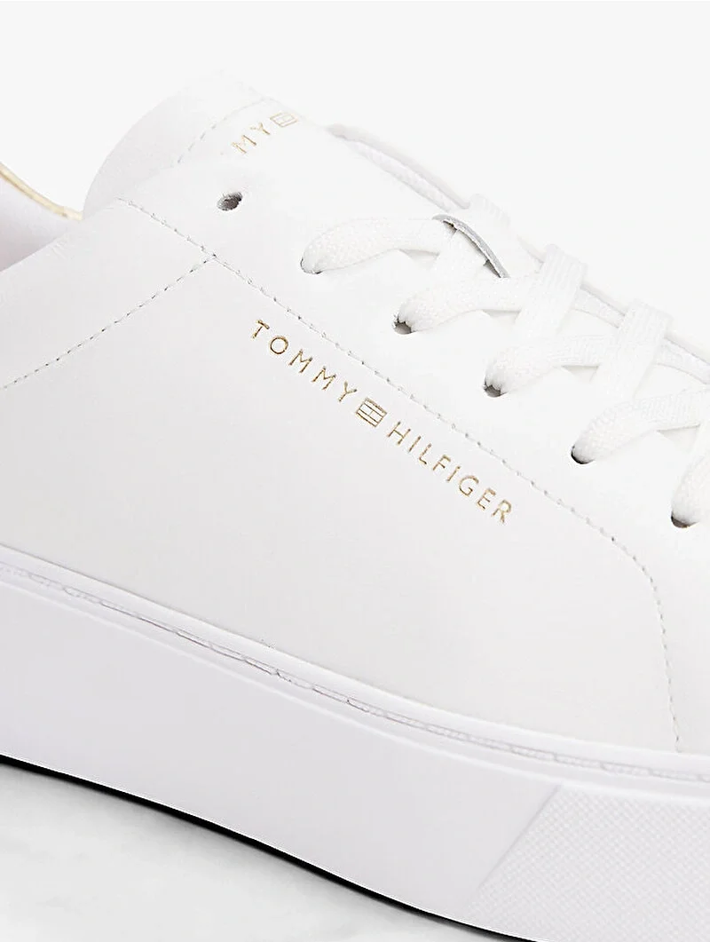 Tommy Hilfiger Kadın Klasik Platformlu Kort Tarzı Gold Sneaker FW0FW087560HT