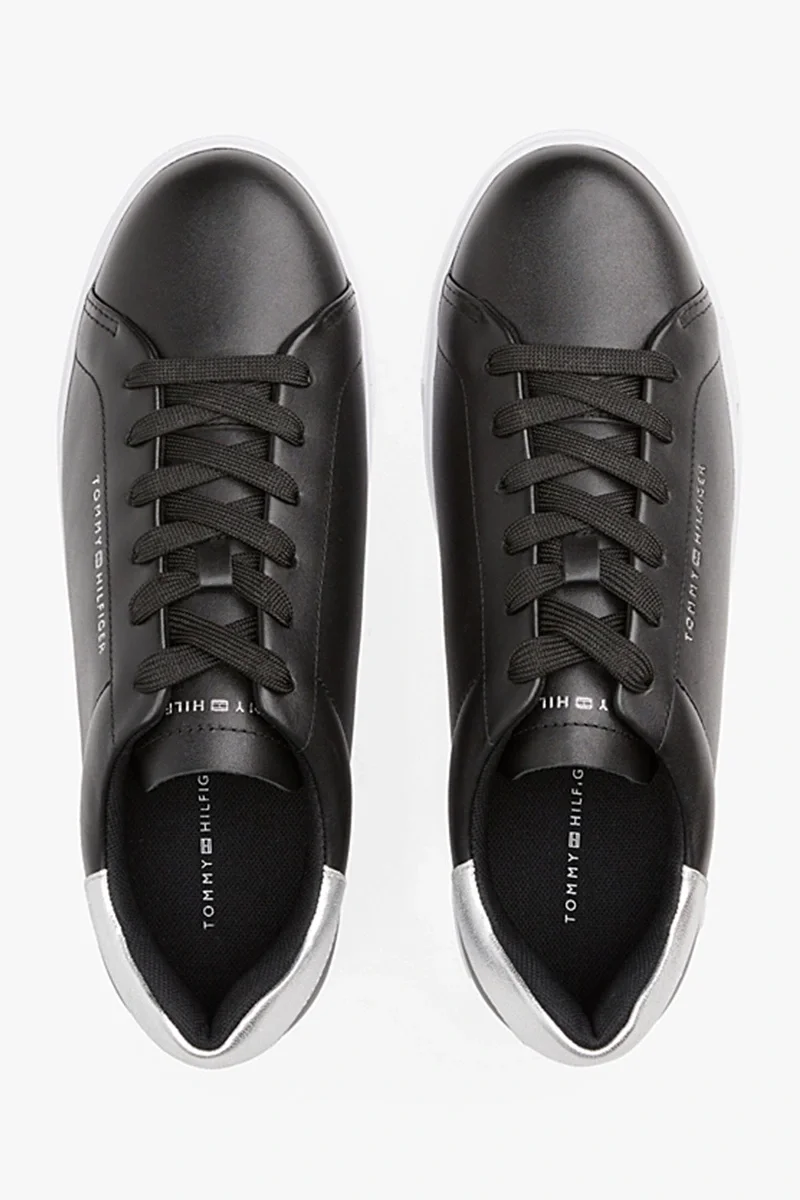 Tommy Hilfiger Kadın Klasik Platformlu Kort Tarzı Siyah Sneaker FW0FW08756BDS