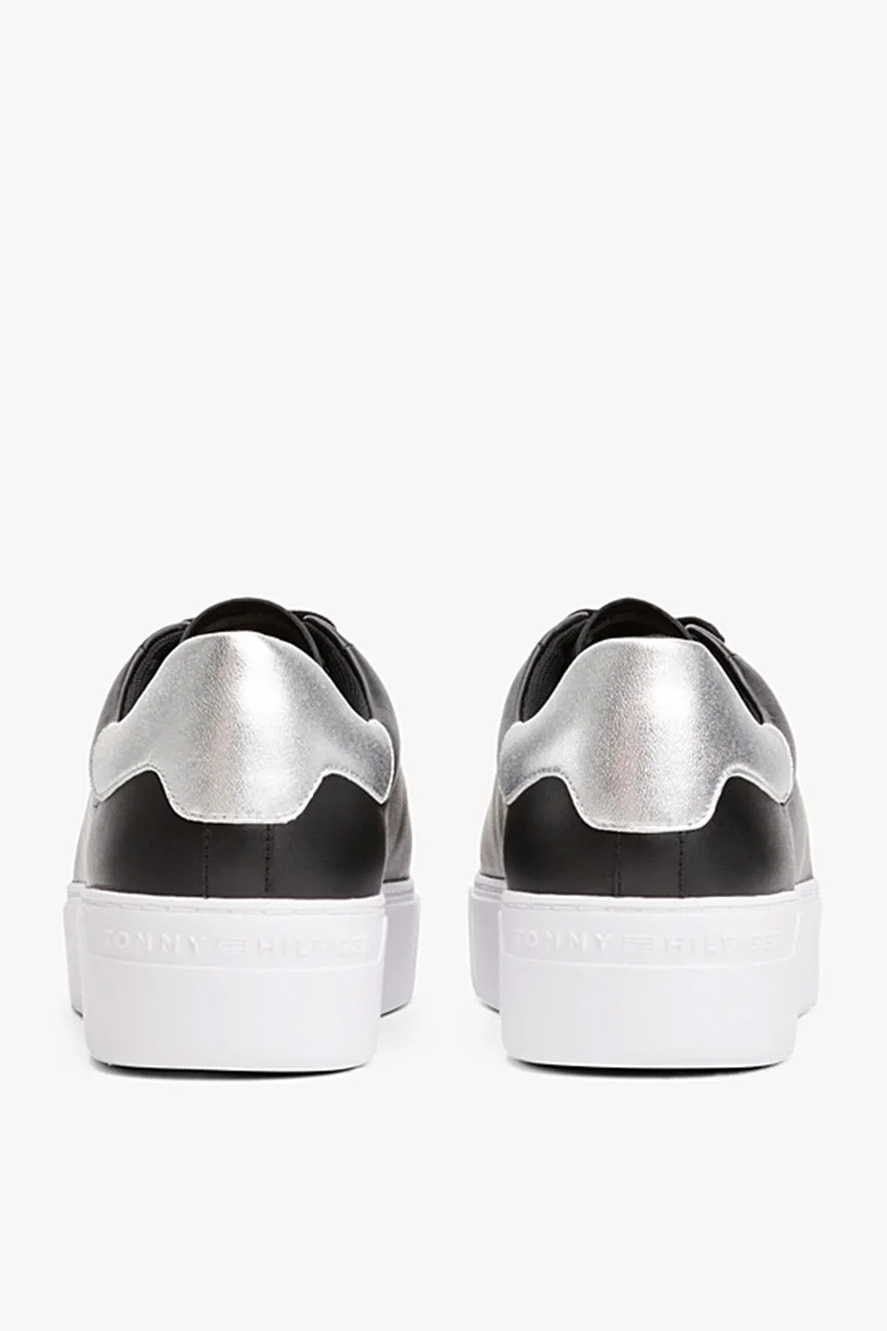 Tommy Hilfiger Kadın Klasik Platformlu Kort Tarzı Siyah Sneaker FW0FW08756BDS