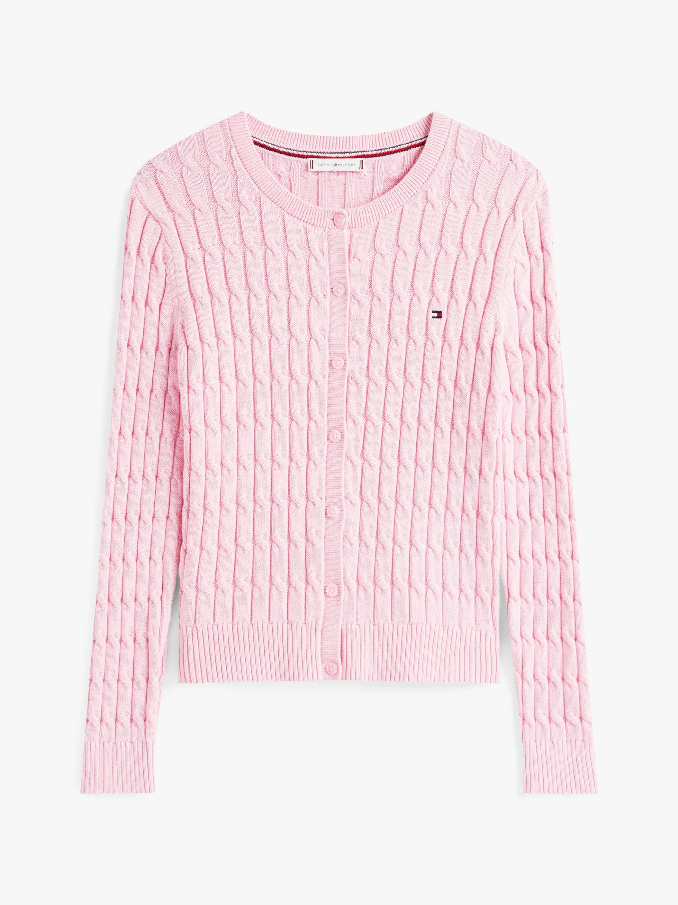 Tommy Hilfiger Kadın Pamuklu Orta Kalınlıkta Örgü Bisiklet Yaka Pembe Kazak WW0WW46514TOL