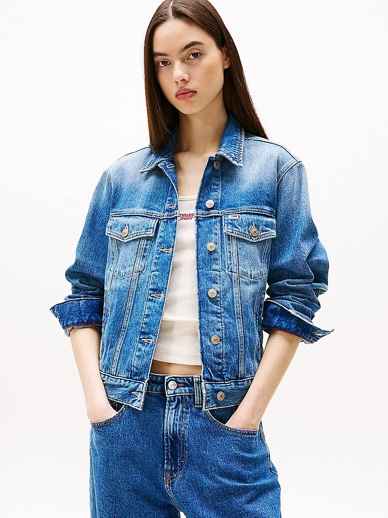 Tommy Hilfiger CLS TRUCKER JK RWB EXT BI5135 Kadın  Ceket DW0DW205701A5