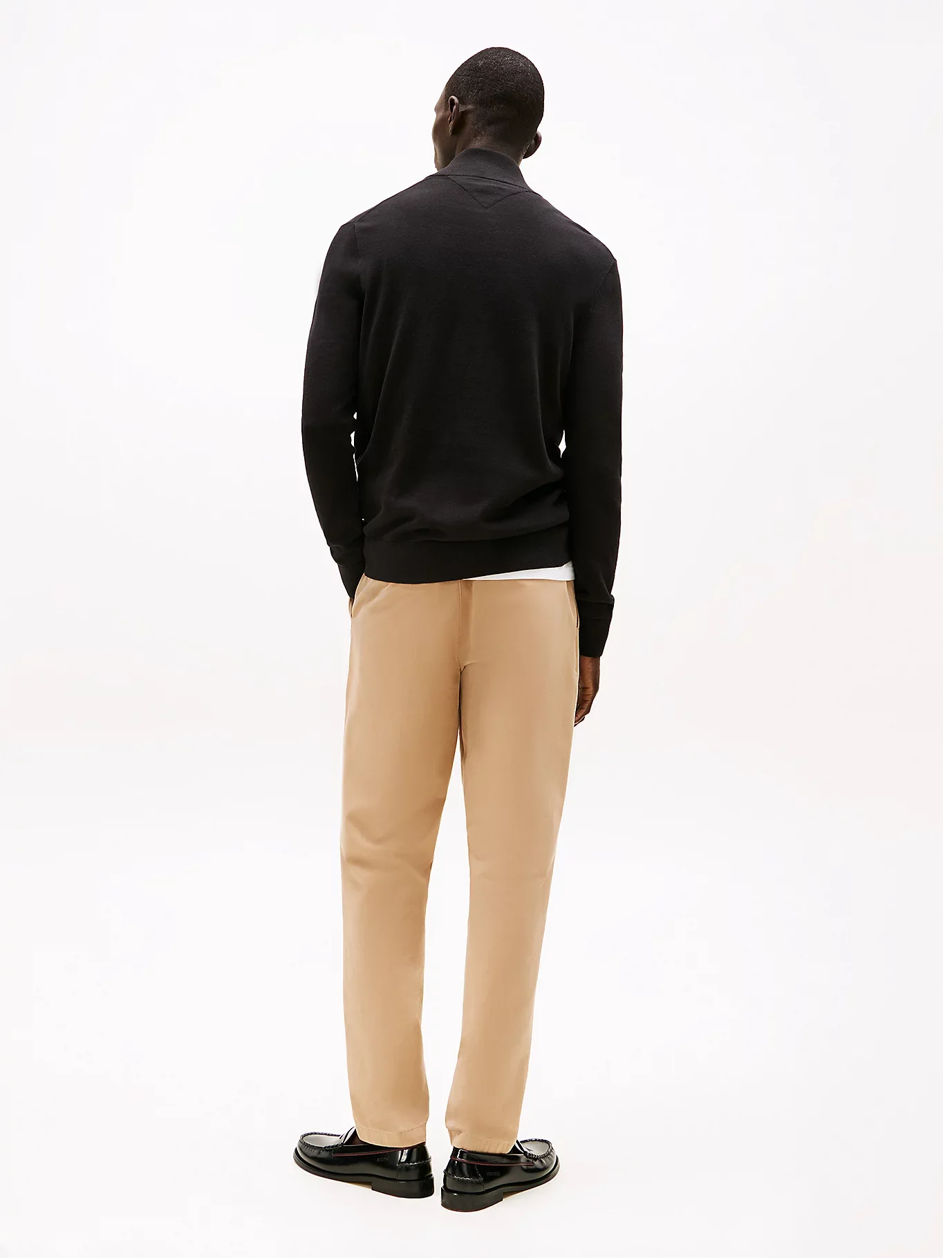 Tommy Hilfiger Klasik Pamuklu Fermuarlı Balıkçı Yaka Erkek Siyah Kazak MW0MW37331BDS