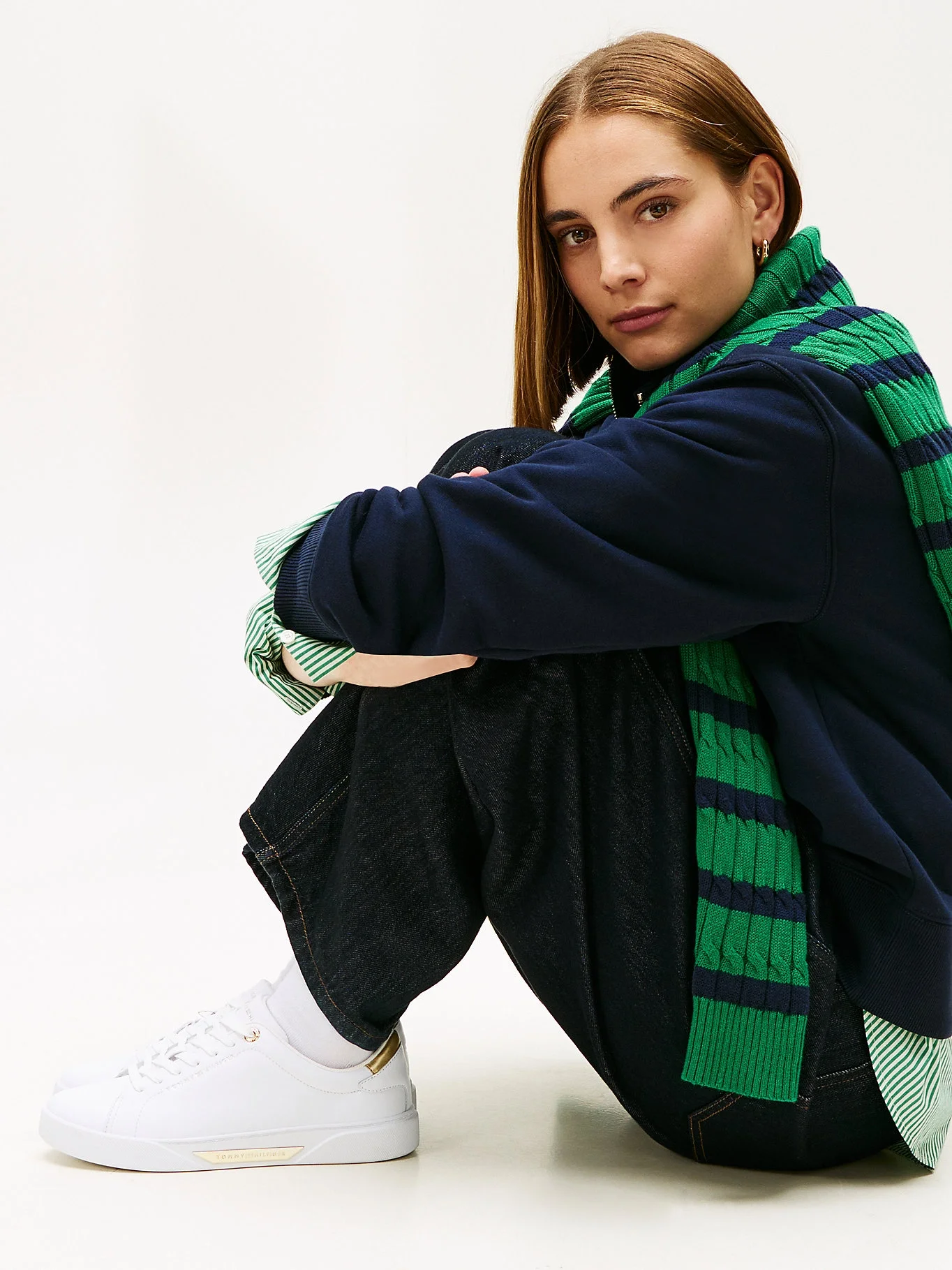 Tommy Hilfiger Klasik Şık Kort Stili Kadın Beyaz Sneaker FW0FW09019YBS