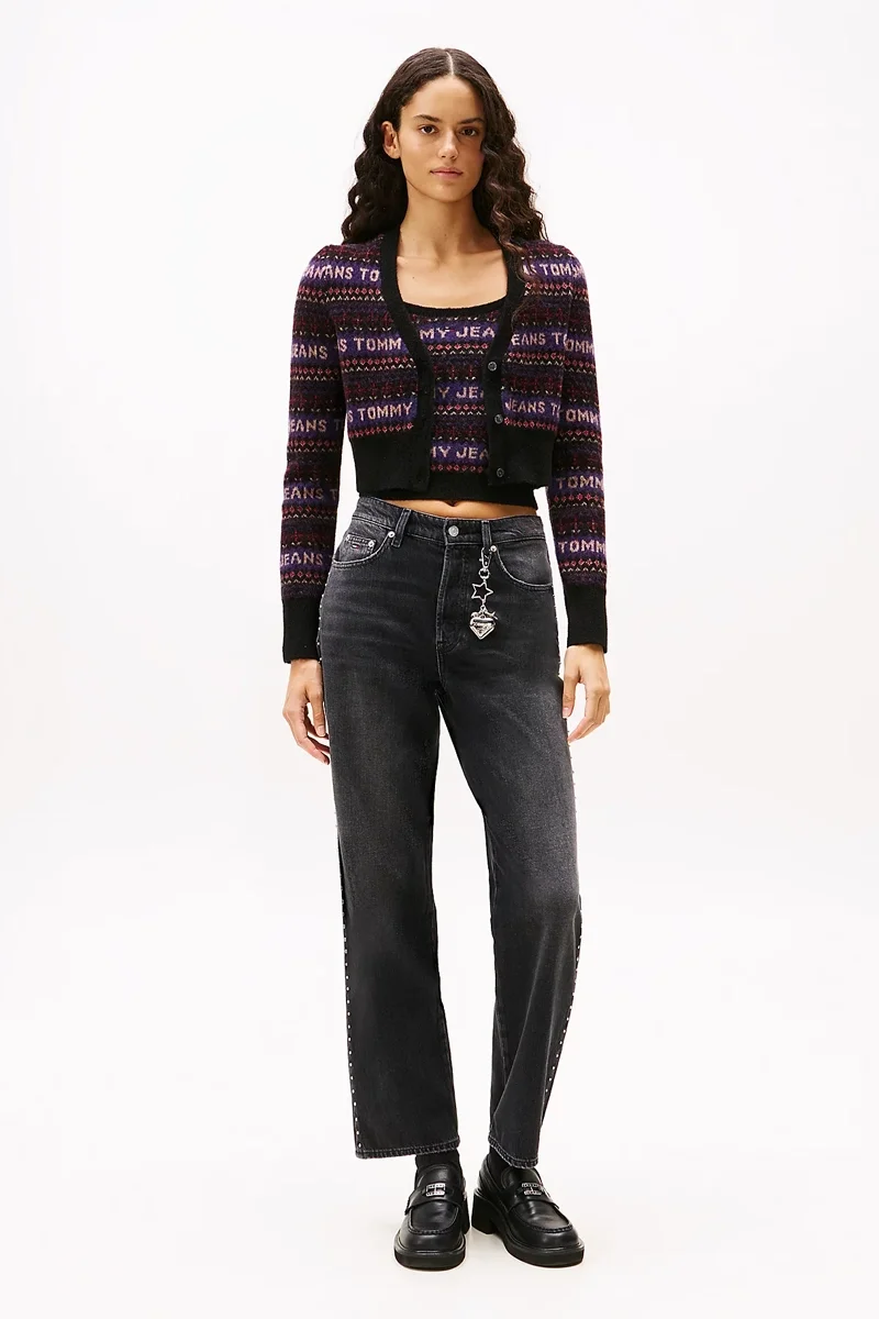 Tommy Hilfiger Layla Yüksek Bel Dar Kesim Düz Paça Rahat Kadın Siyah Jeans DW0DW215151BZ