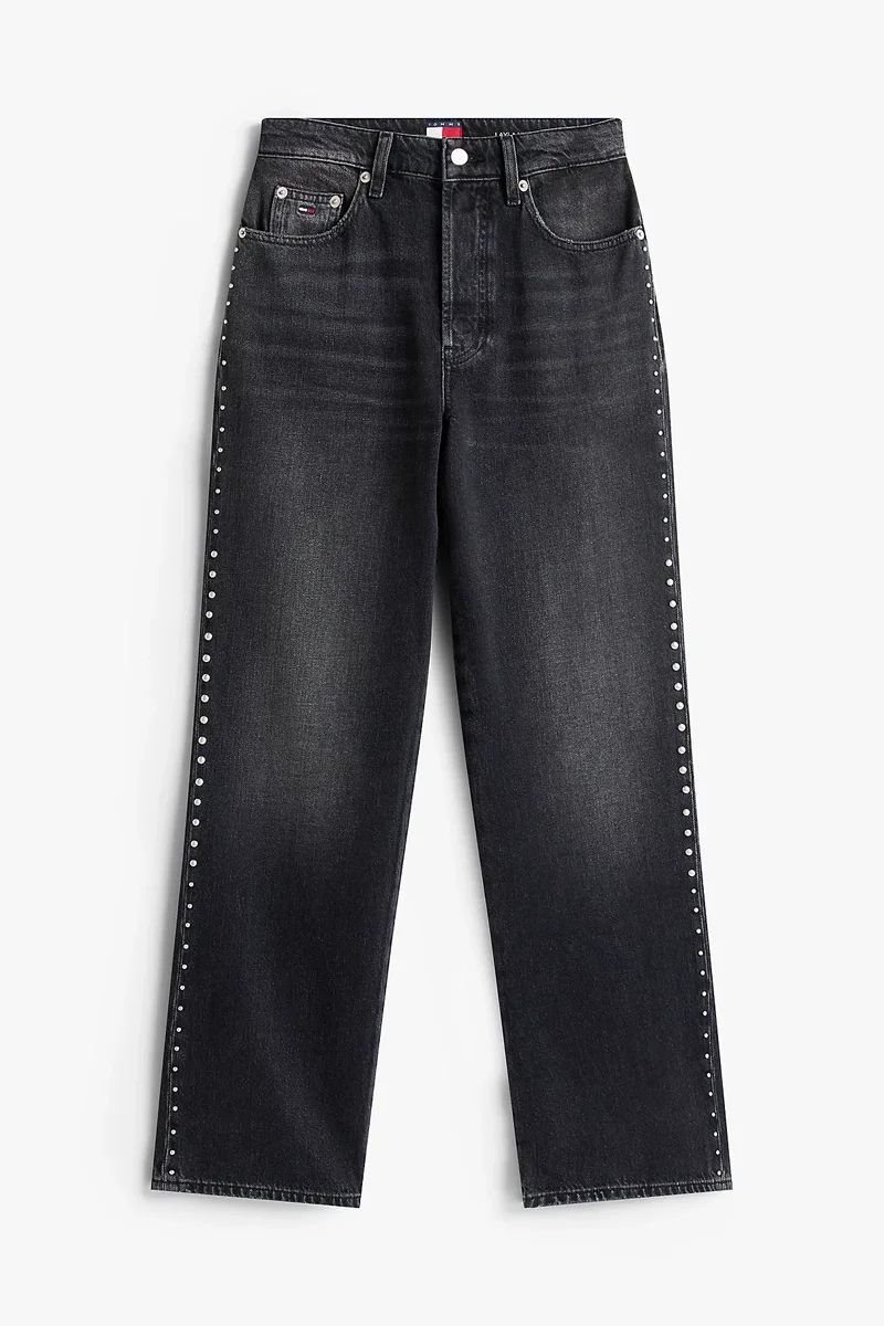 Tommy Hilfiger Layla Yüksek Bel Dar Kesim Düz Paça Rahat Kadın Siyah Jeans DW0DW215151BZ