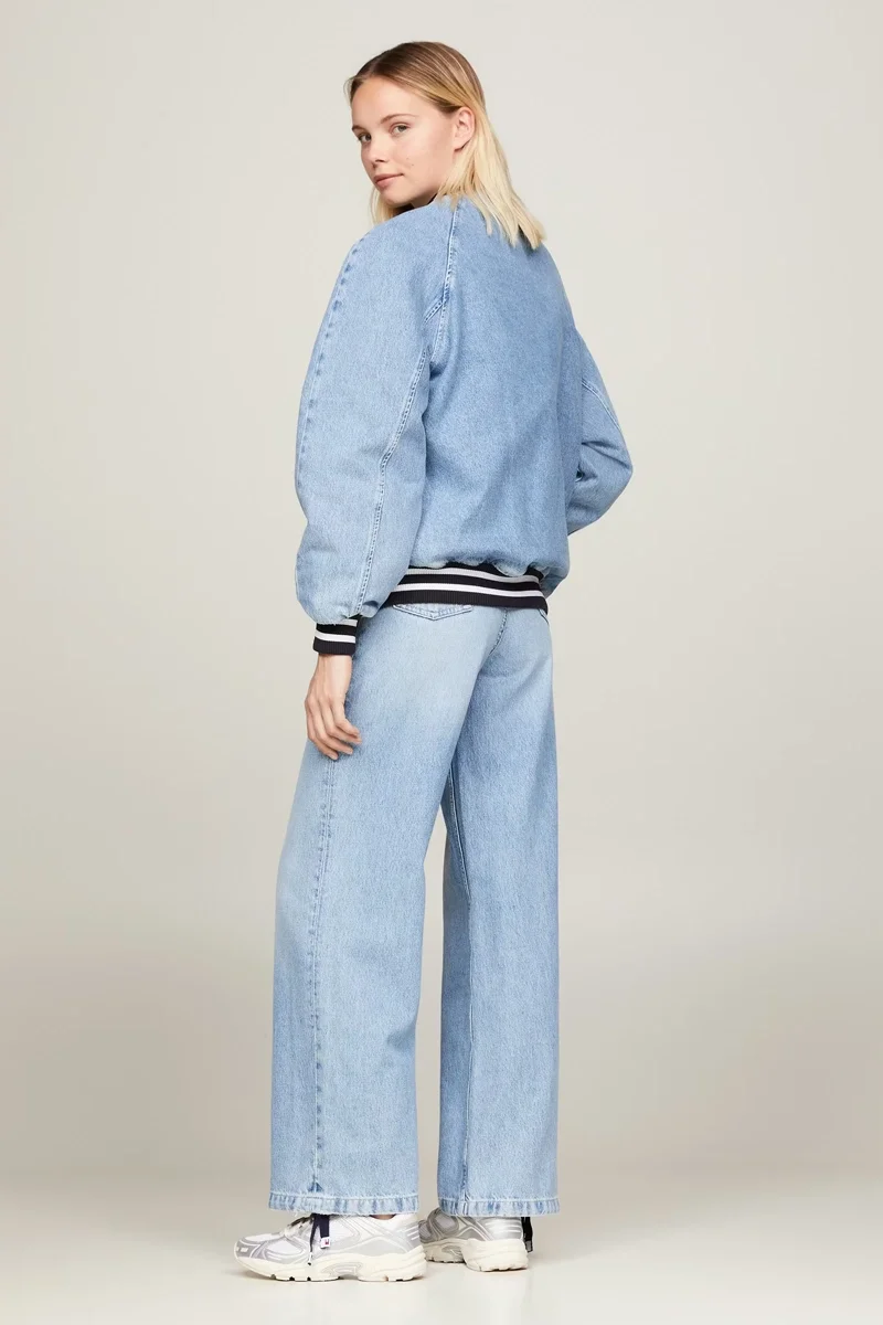 Tommy Hilfiger LETTERMAN DENIM JACKET CH7011 Kadın Denim Ceket DW0DW182021AB