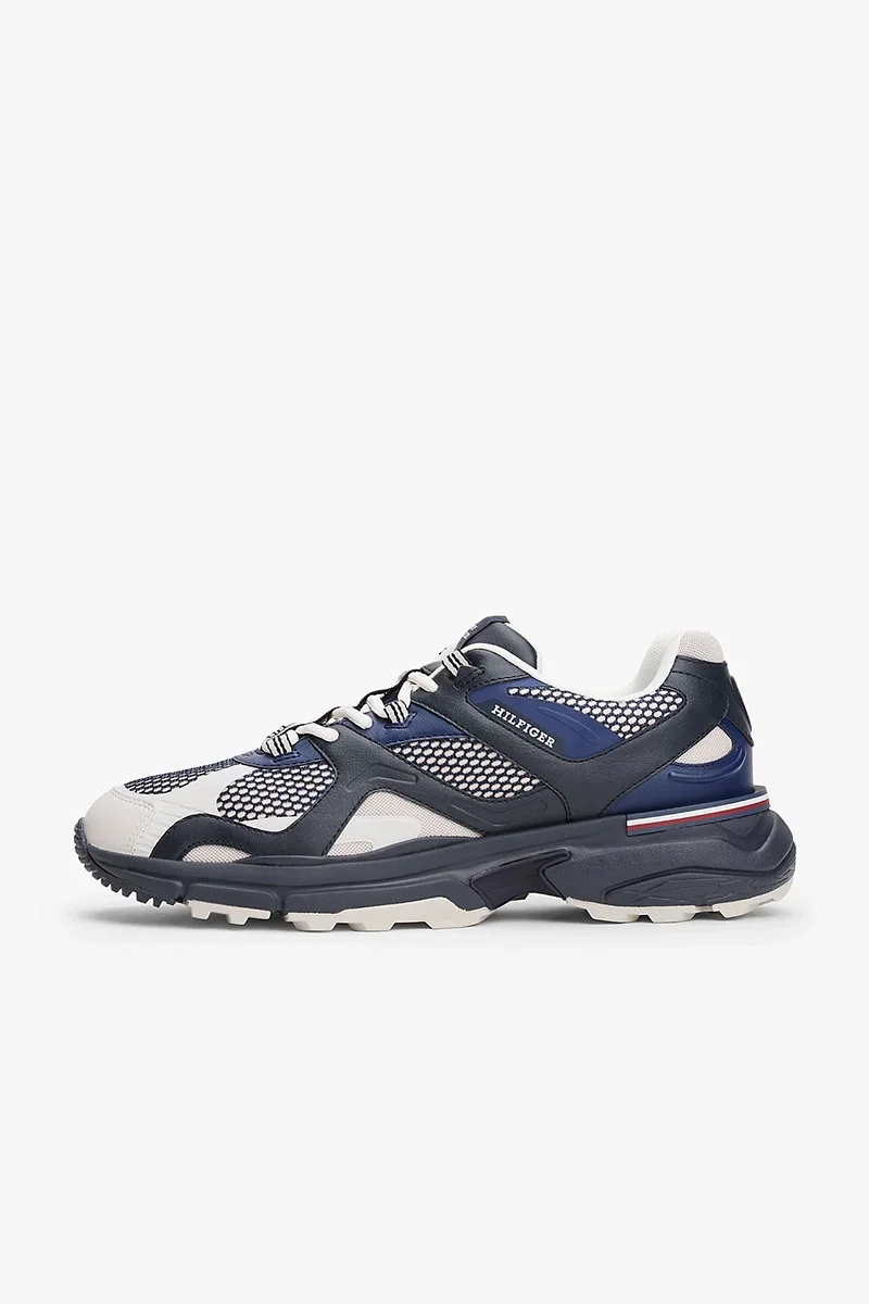 Tommy Hilfiger M Runner Tech Karışık Materyal  Erkek Mavi  Sneaker FM0FM05567DW5