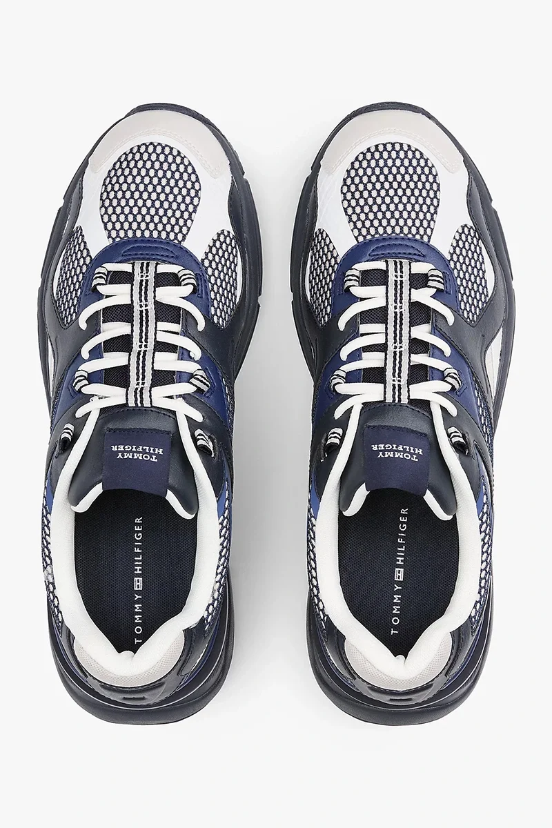 Tommy Hilfiger M Runner Tech Karışık Materyal  Erkek Mavi  Sneaker FM0FM05567DW5