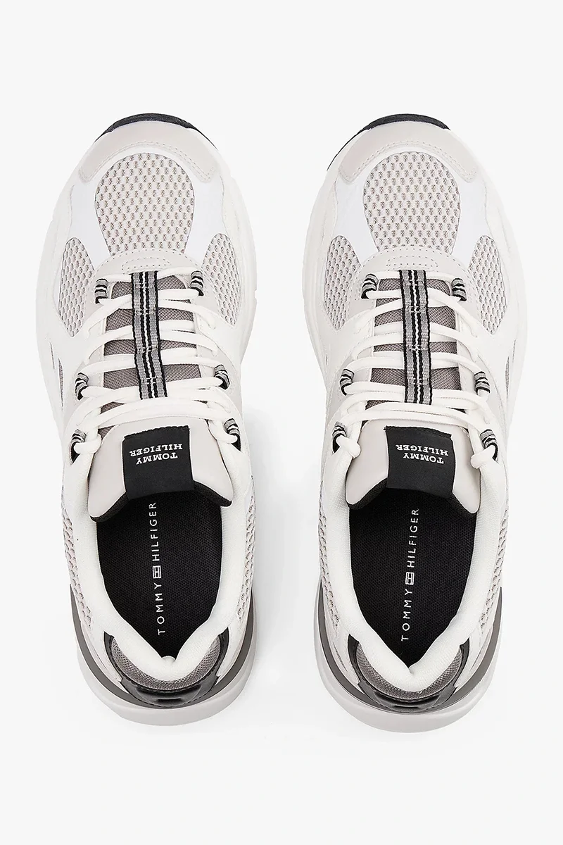 Tommy Hilfiger M Runner Tech Karışık Materyal Erkek  Beyaz Sneaker FM0FM05567PQ8