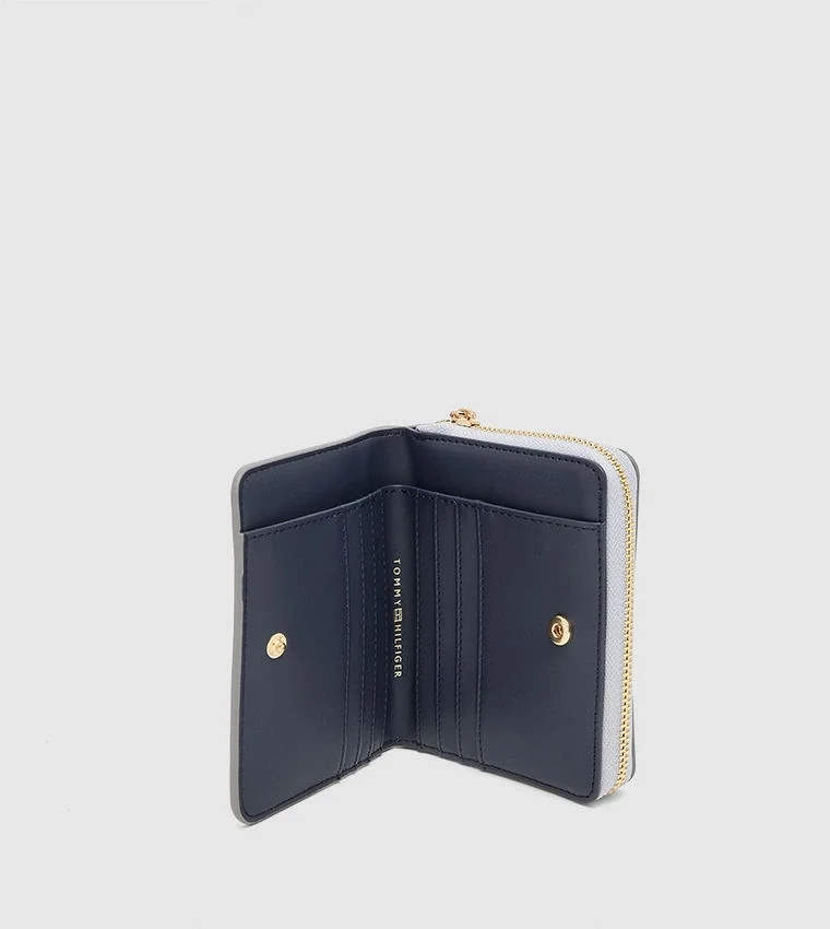 Tommy Hilfiger Orta Boy Fermuarlı Metalik Kapaklı Kadın Gri Cüzdan AW0AW18037PE6