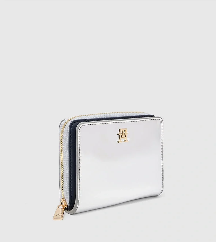 Tommy Hilfiger Orta Boy Fermuarlı Metalik Kapaklı Kadın Gri Cüzdan AW0AW18037PE6