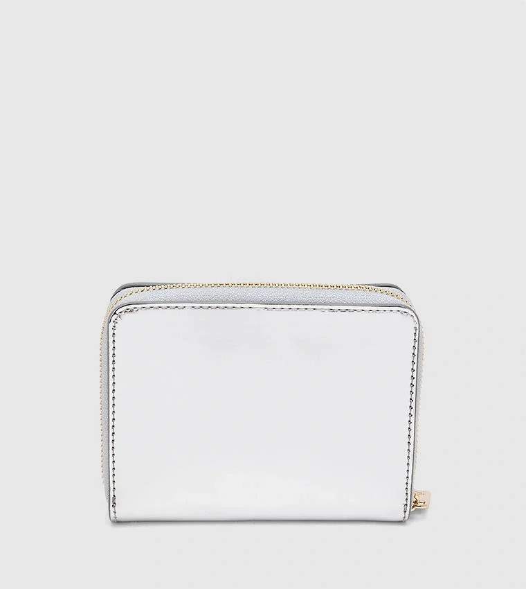 Tommy Hilfiger Orta Boy Fermuarlı Metalik Kapaklı Kadın Gri Cüzdan AW0AW18037PE6