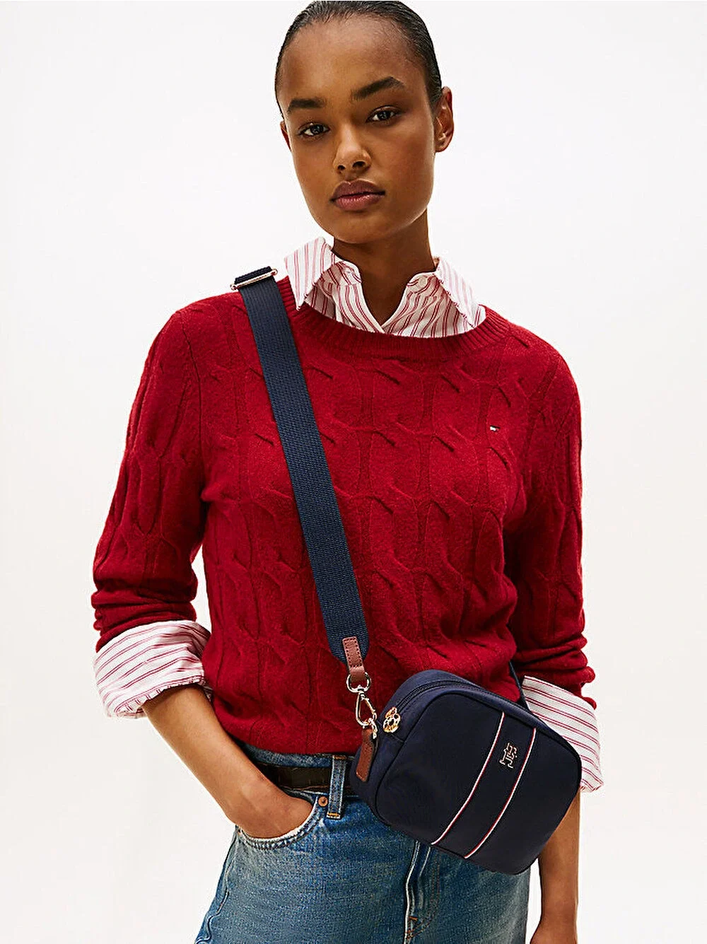 Tommy Hilfiger Popette Kamera Kurumsal Kadın Mavi Çanta AW0AW177100GY