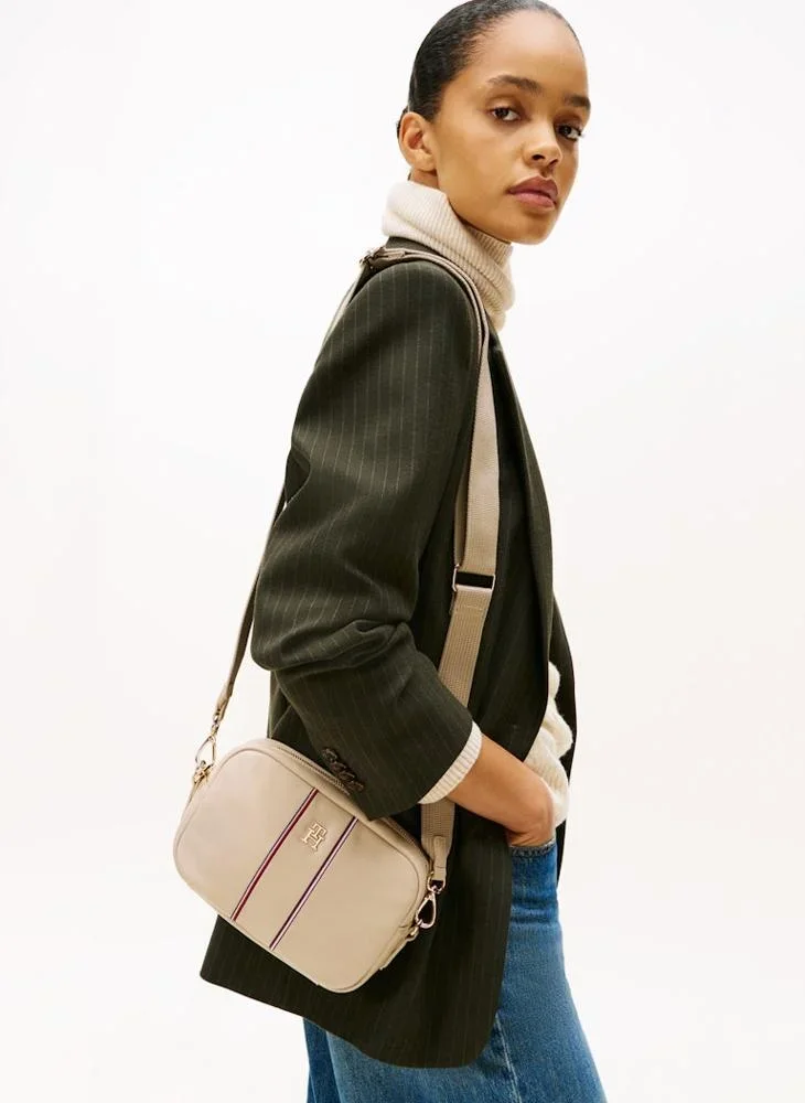 Tommy Hilfiger Popette Soft Kurumsal Kamera Kadın Bej Çanta AW0AW179970F4