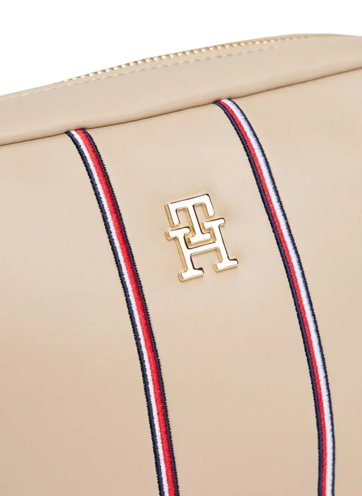 Tommy Hilfiger Popette Soft Kurumsal Kamera Kadın Bej Çanta AW0AW179970F4
